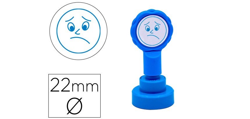Sello artline emoticono disgusto color azul 22 mm diametro