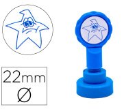 Sello artline emoticono estrella triste color azul 22 mm diametro