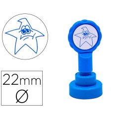 Sello artline emoticono estrella triste color azul 22 mm diametro