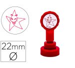 Sello artline emoticono estrella color rojo 22 mm diametro