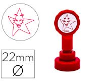 Sello artline emoticono estrella color rojo 22 mm diametro