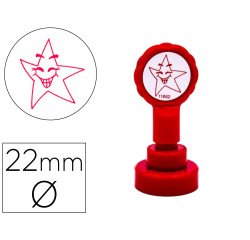 Sello artline emoticono estrella color rojo 22 mm diametro