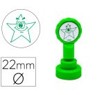 Sello artline emoticono estrella color verde 22 mm diametro