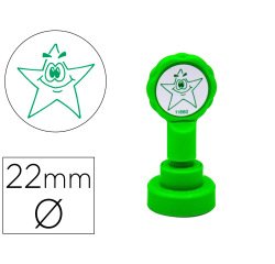 Sello artline emoticono estrella color verde 22 mm diametro