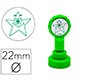 Sello artline emoticono estrella color verde 22 mm diametro
