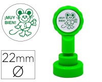 Sello artline emoticono muy bien color verde 22 mm diametro