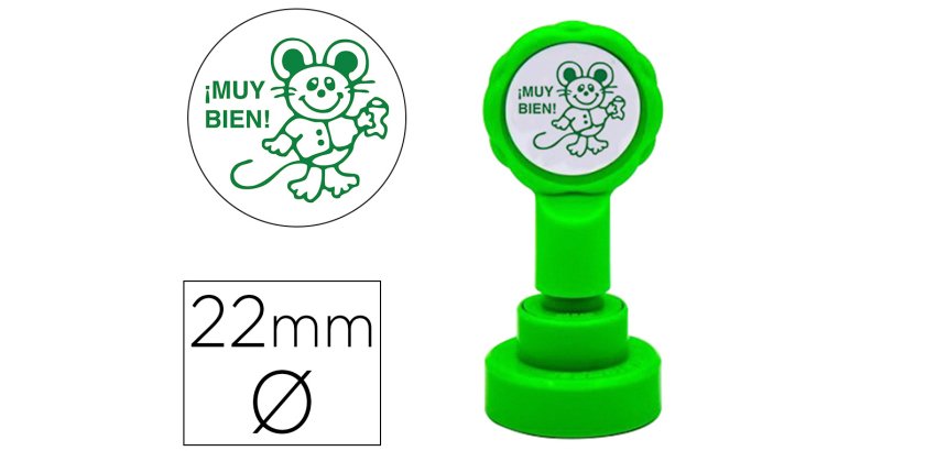 Sello artline emoticono muy bien color verde 22 mm diametro