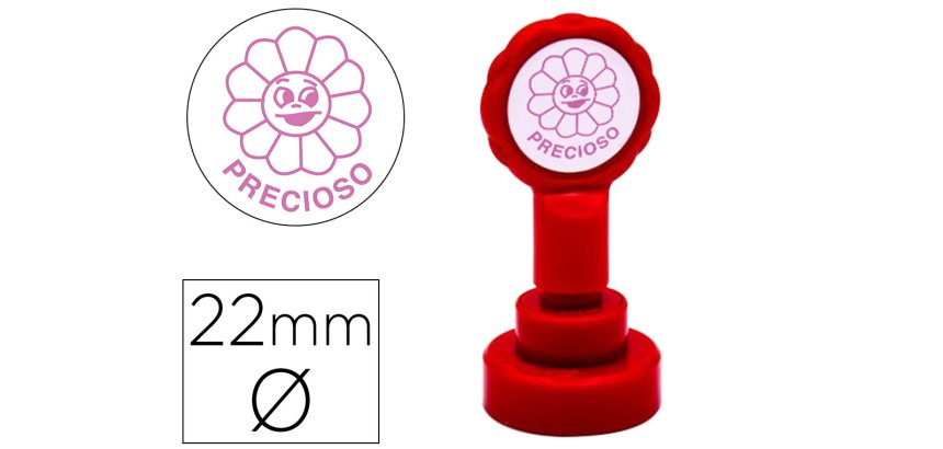 Sello artline emoticono precioso color rosa 22 mm diametro