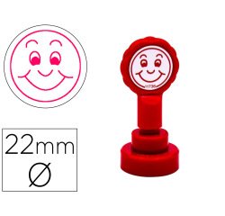 Sello artline emoticono sonrisa color rojo 22 mm diametro