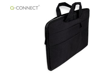 Funda para portatil q-connect 15,6" con asas retractiles cremallera 3 bolsillos exteriores