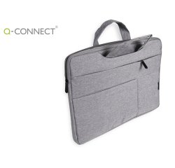 Funda para portatil q-connect 15,6" con asas retractiles cremallera 3 bolsillos exteriores