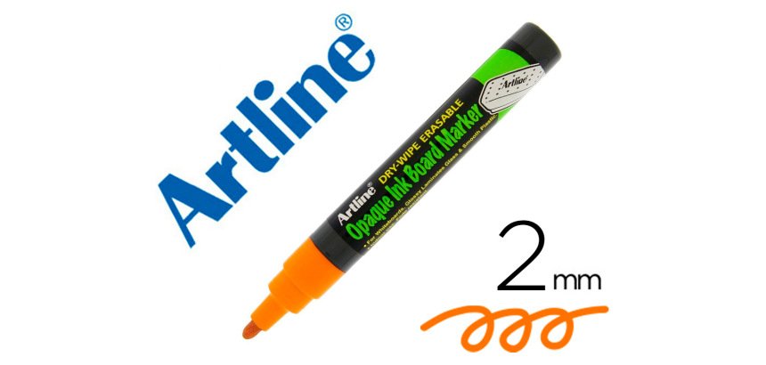 Rotulador artline pizarra epd-4 color naranja fluorescente opaque ink board punta redonda 2 mm