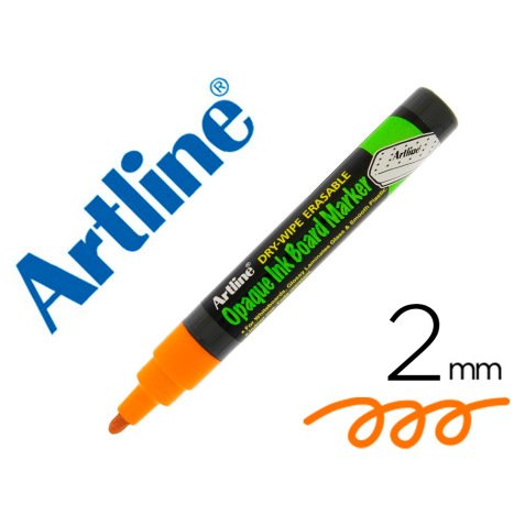 Rotulador artline pizarra epd-4 color naranja fluorescente opaque ink board punta redonda 2 mm