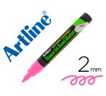 Rotulador artline pizarra epd-4 color rosa fluorescente opaque ink board punta redonda 2 mm