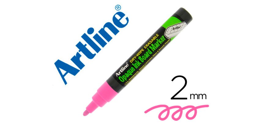 Rotulador artline pizarra epd-4 color rosa fluorescente opaque ink board punta redonda 2 mm