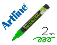 Rotulador artline pizarra epd-4 color verde fluorescente opaque ink board punta redonda 2 mm