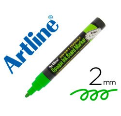 Rotulador artline pizarra epd-4 color verde fluorescente opaque ink board punta redonda 2 mm