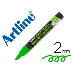 Rotulador artline pizarra epd-4 color verde fluorescente opaque ink board punta redonda 2 mm