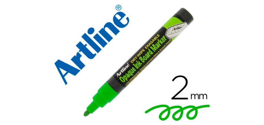 Rotulador artline pizarra epd-4 color verde fluorescente opaque ink board punta redonda 2 mm