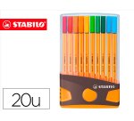 Rotulador stabilo punta de fibra point 88 color parade antracita/naranja estuche de 20 unidades colores surtidos