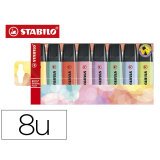 Rotulador stabilo boss fluorescente 70 pastel estuche de 8 unidades colores surtidos