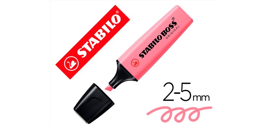 Rotulador stabilo boss fluorescente 70 pastel rosa cerezo en flor