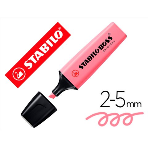Rotulador stabilo boss fluorescente 70 pastel rosa cerezo en flor