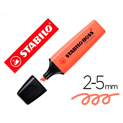 Rotulador stabilo boss fluorescente 70 pastel coral meloso