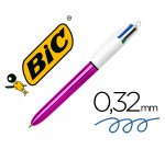 Boligrafo bic cuatro colores shine morado punta de 1 mm