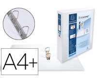 Carpeta exacompta canguro 2 anillas 40 mm din a4+ carton forrado polipropileno personalizable 3 bolsillos