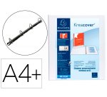 Carpeta exacompta canguro 4 anillas 16 mm din a4+ carton forrado polipropileno personalizable 3 bolsillos