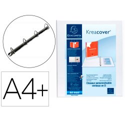 Carpeta exacompta canguro 4 anillas 16 mm din a4+ carton forrado polipropileno personalizable 3 bolsillos
