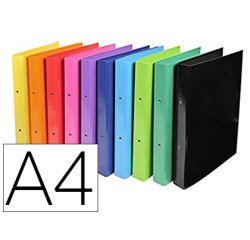 Carpeta exacompta iderama 2 anillas 30 mm din a4 carton forrado pvc colores surtidos