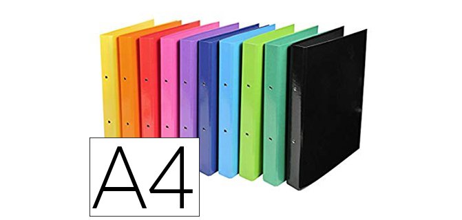 Carpeta exacompta iderama 2 anillas 30 mm din a4 carton forrado pvc colores surtidos