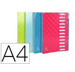 Carpeta exacompta harmonika clasificadora fuelle 12 departamentos con gomas carton compacto colores