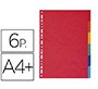 Separadores Exacompta cartulina 220grs 6 posiciones - A4 maxi