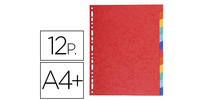 Separadores Exacompta cartulina 220 grs 12 posiciones - A4 maxi