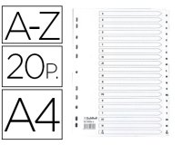ZZ - Separadores Separadores con pestañas impresas cartulina blanca 160 g/m 2 Con pestañas blancas plastifi cadas reforzadas - Blanco