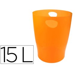 Papelera ECOBIN, 15 Litros + asas, 26,3 x26,3x33,5 cm - LINICOLOR (translucido)