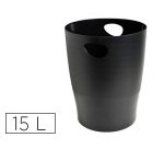 Papelera plastico exacompta ecoblack negro 15 litros