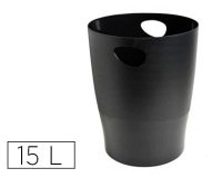Papelera plastico exacompta ecoblack negro 15 litros
