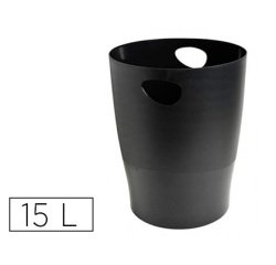 Papelera plastico exacompta ecoblack negro 15 litros