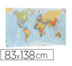 Mapa mural faibo planisferio plastificado enrollado 83x138 cm