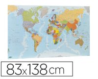 Mapa mural faibo planisferio plastificado enrollado 83x138 cm