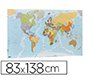 Mapa mural faibo planisferio plastificado enrollado 83x138 cm