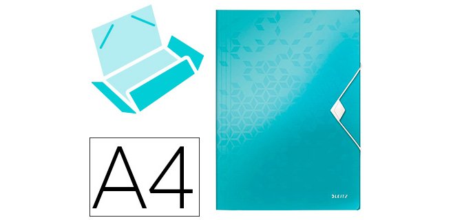 Carpeta leitz wow gomas solapas polipropileno din a4 color turquesa
