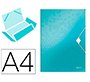Carpeta leitz wow gomas solapas polipropileno din a4 color turquesa