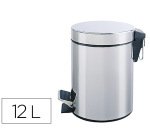 Papelera metalica q-connect con pedal cromada 25x38cm capacidad 12 litros