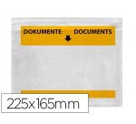 Sobre autoadhesivo q-connect portadocumentos multilingue 225x165 mm ventana transparente paquete de 100