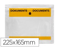 Sobre autoadhesivo q-connect portadocumentos multilingue 225x165 mm ventana transparente paquete de 100